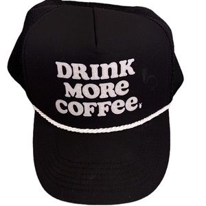 Dutch Bros Coffee Black Trucker Hat “Drink More Coffee” Mesh Baseball SnapBack